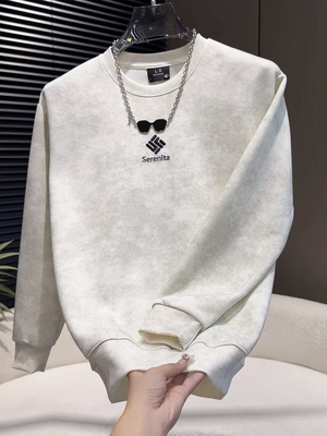 2025新款男士卫衣时尚百搭休闲圆领上衣潮流帅气高级感春秋装