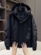 美式 新款 简约青年户外保暖纯色鸭绒外套 连帽羽绒服男2025冬季 工装