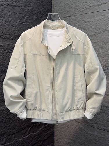 男士春季新款立领夹克2026时尚潮流百搭青年休闲气质纯色工装外套