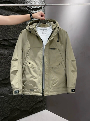 二棉外套男士冲锋衣连帽棉服男款冬季防寒保暖痞帅工装夹克男夹棉