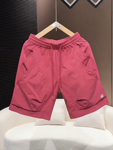 网红爆款工装短裤男款夏季薄款裤子宽松帅气直筒休闲海滩五分裤男