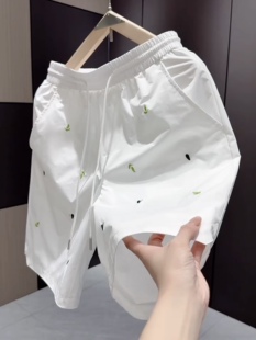 潮牌短裤男夏季新款时尚设计感简约刺绣五分裤青年速干透气沙滩裤