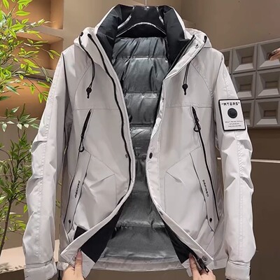 羽绒服男2025年冬季爆款美式冲锋衣防风保暖加厚休闲派克工装外套