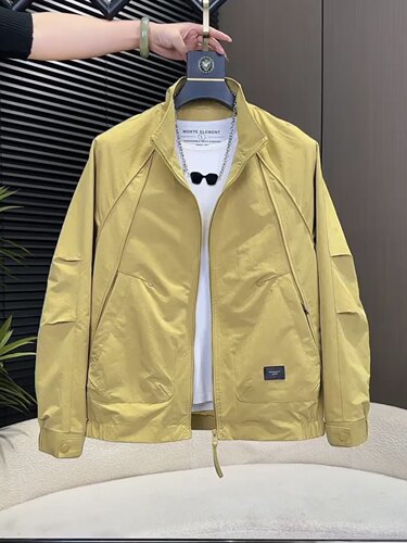 美式潮牌工装立领外套男款春秋季时尚潮流短款百搭韩版男装夹克潮