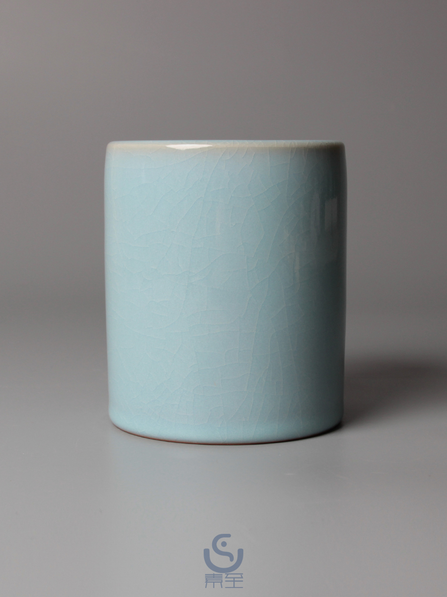 汝州原矿汝窑六君子收纳筒茶笔筒