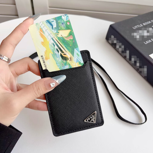 高级感字母皮质挂绳工牌卡套挂脖