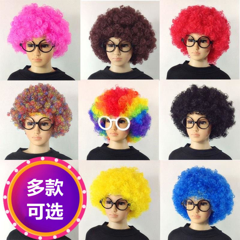 夜店头发爆炸头假发女万圣节幼儿园搞笑表演区男士