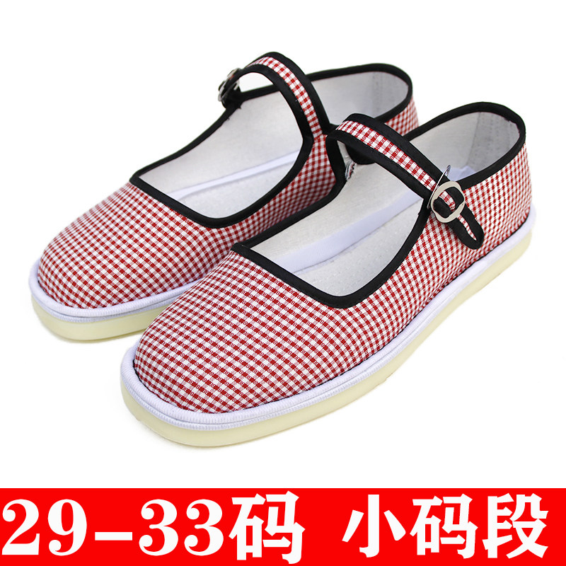 小码段29-33码手工女布鞋民族风古代 一字扣带式7岁以上穿舞蹈鞋