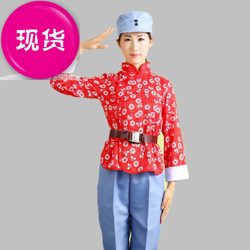 女民兵游击队八路抗战女村姑抗日女兵服装舞台合唱33舞服蹈演出服