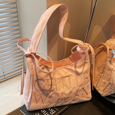 刺绣字母尼龙包通勤单肩腋下包夏