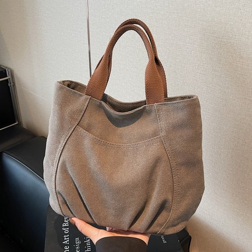 质感复古帆布手拎小包上班通勤包