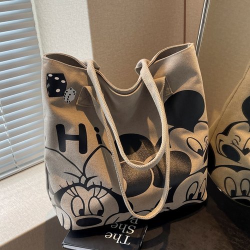 卡通米奇帆布手提袋学生上课通勤