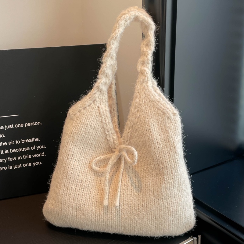 针织毛线编织托特包大容量手提袋