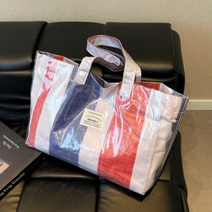 夏季大容量包包女2025新款外出旅行编织手提袋海边度假通勤托特包