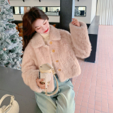 数据好皮毛一体短外套8183P195控298，女装短外套，2C182
