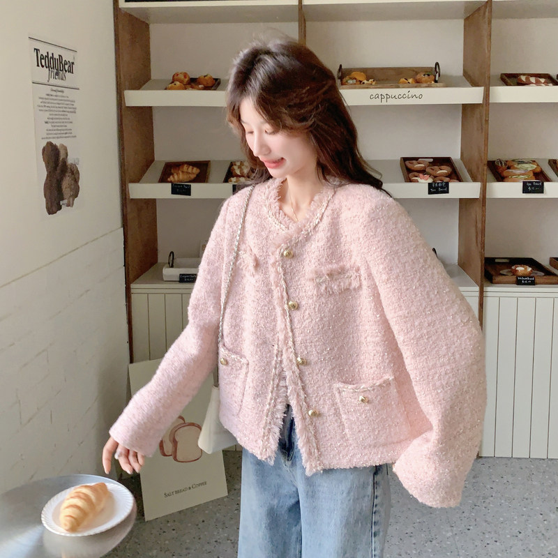 原版品质粉色小香风外套春款9001P165控268,女装短外套,2C182