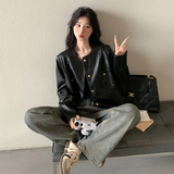 短款黑色皮衣8667P135控188，女装皮衣，2C182