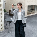 大货工艺印花水洗面料西装外套6334P165控268，女装西装，2C182