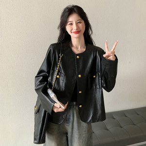 短款黑色皮衣 8667P135控188图片