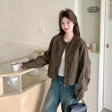 数据好豹纹拼接短外套春款5803P165控268，女装短外套，2C182