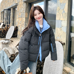 大货  数据好 拼色格子90绒羽绒服 Y533P315控488图片
