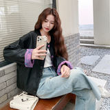 数据好新中式拼接皮衣3305P145控218，女装短外套，2C182