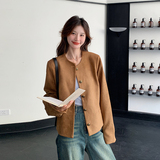 数据好春款麂皮短外套9625P135控198，女装短外套，2C182