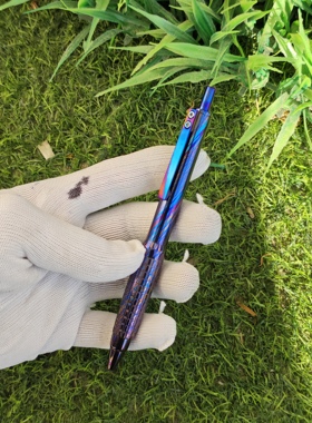 绝版一支钛马大马士革三菱组件g5按动中性笔 snx1000笔妃笔后收藏