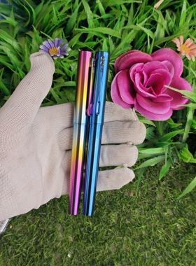 钛爱玩笔自制超轻钛合金tc4阳极氧化蓝色彩色钢笔中性笔弘c2谜团