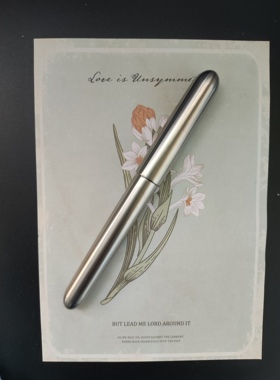 钛爱玩 钛合金钢笔简约无夹鱼雷型35mm大明尖欧标6号bock6施密特6