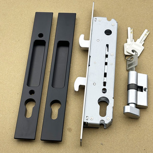 断桥推拉门双钩锁带扣手双面开钥匙重型移门阳台玻璃门防盗钩子锁