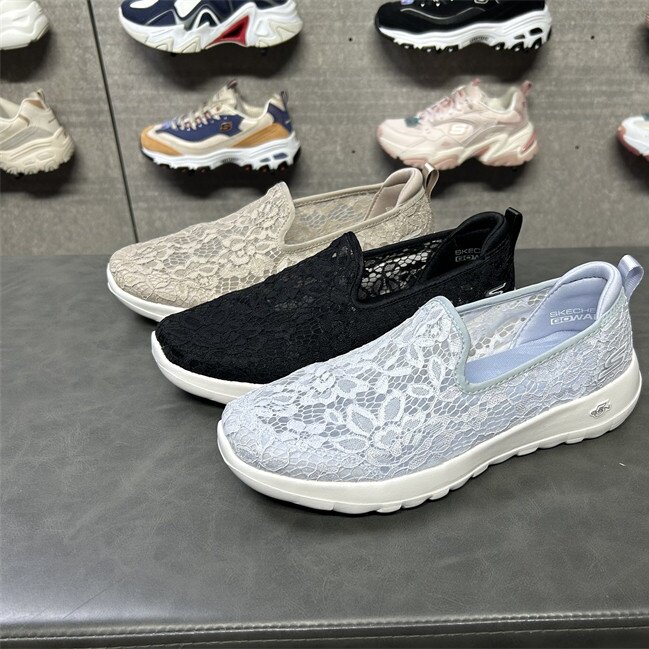 skechers女鞋网面蕾丝透气时尚运动休闲套脚健步鞋896020