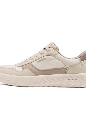 Skechers斯凯奇2025新款男士经典百搭运动休闲闪穿绑带板鞋183402