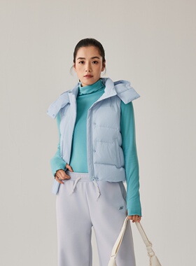 Skechers斯凯奇2025新款女士纯色秋冬防泼水羽绒梭织背心P425W086
