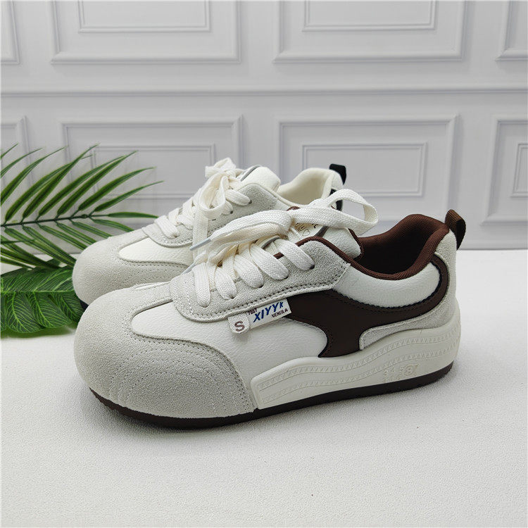 品牌撤柜2026春款圆头复古风厚底德训鞋女拼接百搭休闲运动鞋女,女鞋,时尚休闲鞋,淘宝优惠券,粉丝福利购,淘宝优惠卷