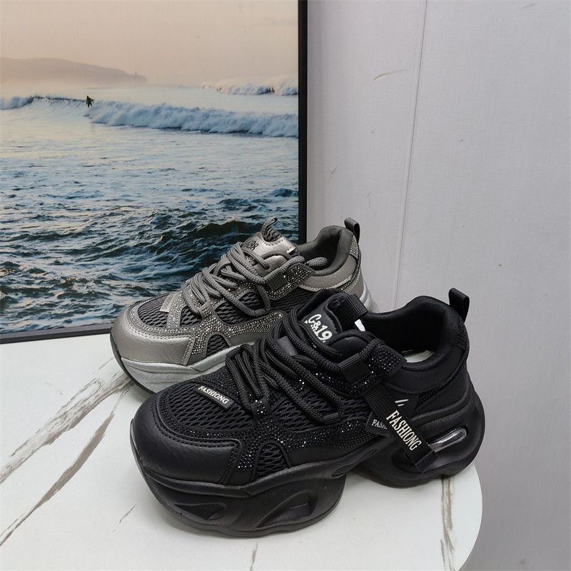 品牌撤柜2026春款厚底老爹鞋女系带网面透气松糕底休闲鞋黑色单鞋,女鞋,时尚休闲鞋,淘宝优惠券,粉丝福利购,淘宝优惠卷