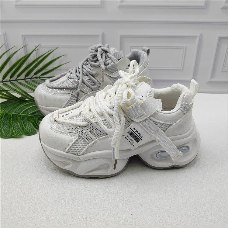 品牌撤柜2026春款厚底老爹鞋女透气系带增高运动休闲鞋时尚百搭鞋,女鞋,时尚休闲鞋,淘宝优惠券,粉丝福利购,淘宝优惠卷