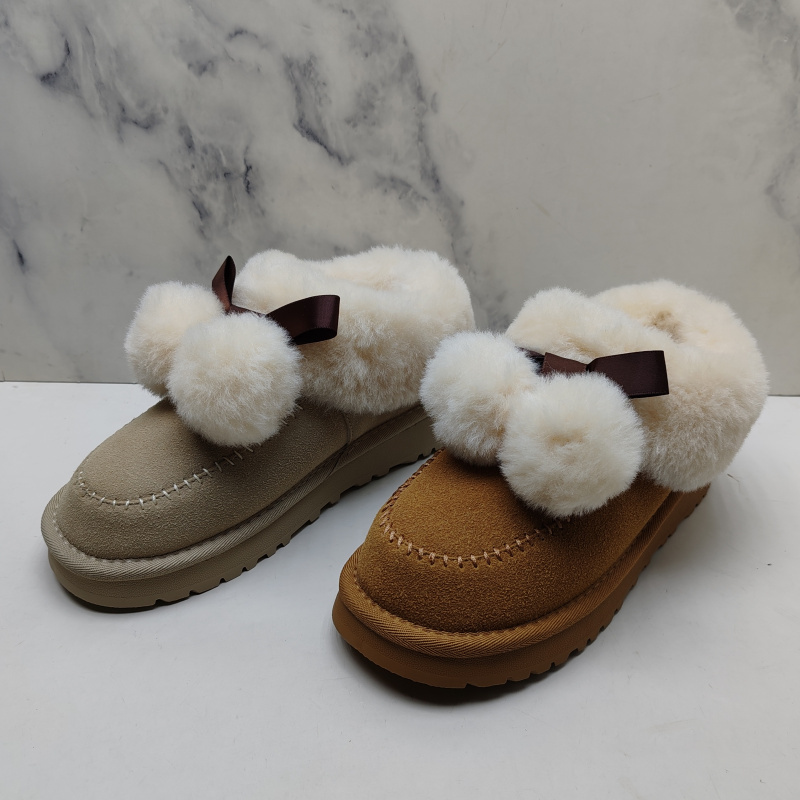 2025冬款女鞋圆头厚底雪地靴