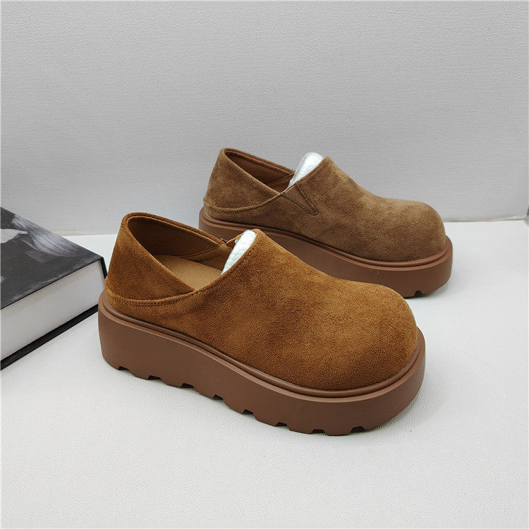 品牌撤柜2026春款复古风厚底增高勃肯鞋女圆头套脚百搭休闲乐福鞋