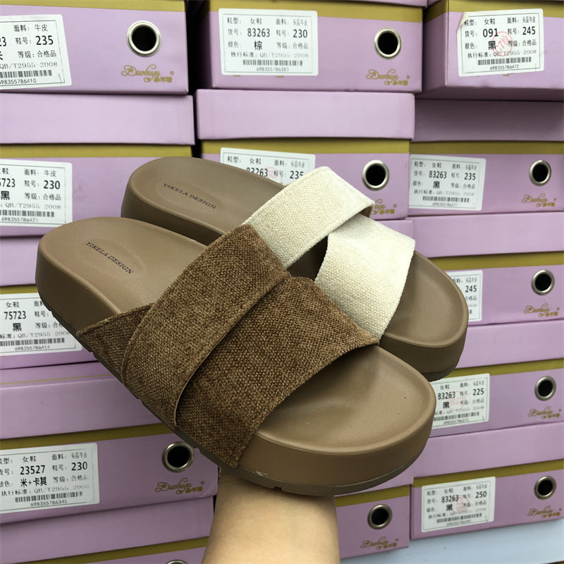 品牌撤柜2026厚底勃肯一字拖女夏外穿防滑透气休闲百搭凉拖鞋凉拖