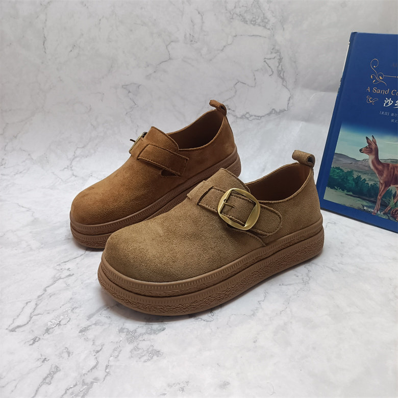 品牌撤柜2026春款复古风勃肯鞋女搭扣厚底圆头软底休闲鞋单鞋女鞋
