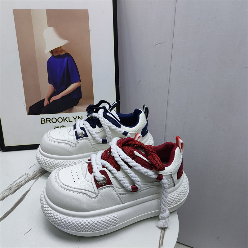 品牌撤柜2026春款厚底老爹鞋撞色系带运动鞋潮牌时尚增高小白鞋,女鞋,时尚休闲鞋,淘宝优惠券,粉丝福利购,淘宝优惠卷