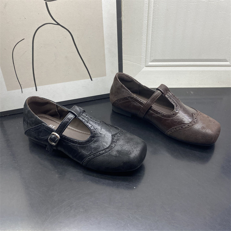 品牌撤柜2026春款英伦风方头玛丽珍鞋女复古一字扣带雕花平底单鞋,女鞋,浅口单鞋,淘宝优惠券,粉丝福利购,淘宝优惠卷