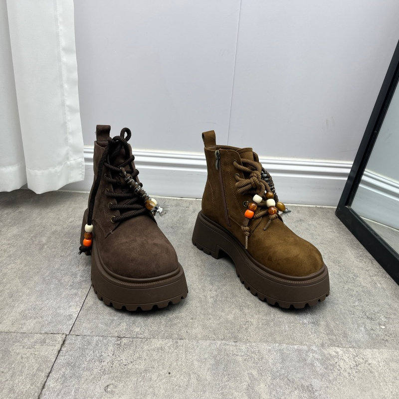 品牌撤柜2025英伦风厚底马丁靴女冬季系带流苏短靴增高百搭复古靴,女鞋,马丁靴,淘宝优惠券,粉丝福利购,淘宝优惠卷