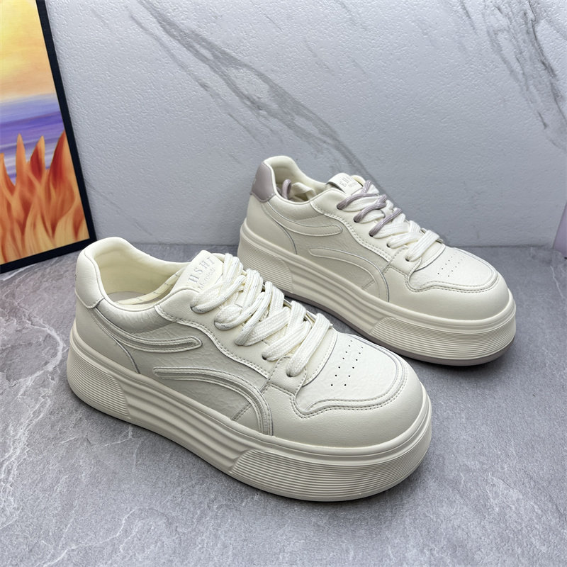 品牌撤柜真皮极简厚底小白鞋女2026新款春季百搭增高休闲板鞋单鞋,女鞋,时尚休闲鞋,淘宝优惠券,粉丝福利购,淘宝优惠卷