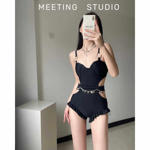遇见MEETING镂空露腰连体泳衣