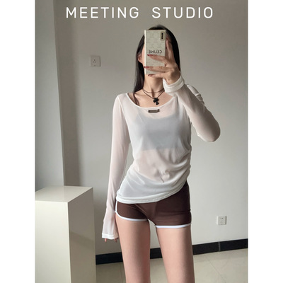 MEETING时尚运动罩衫泳衣三件套