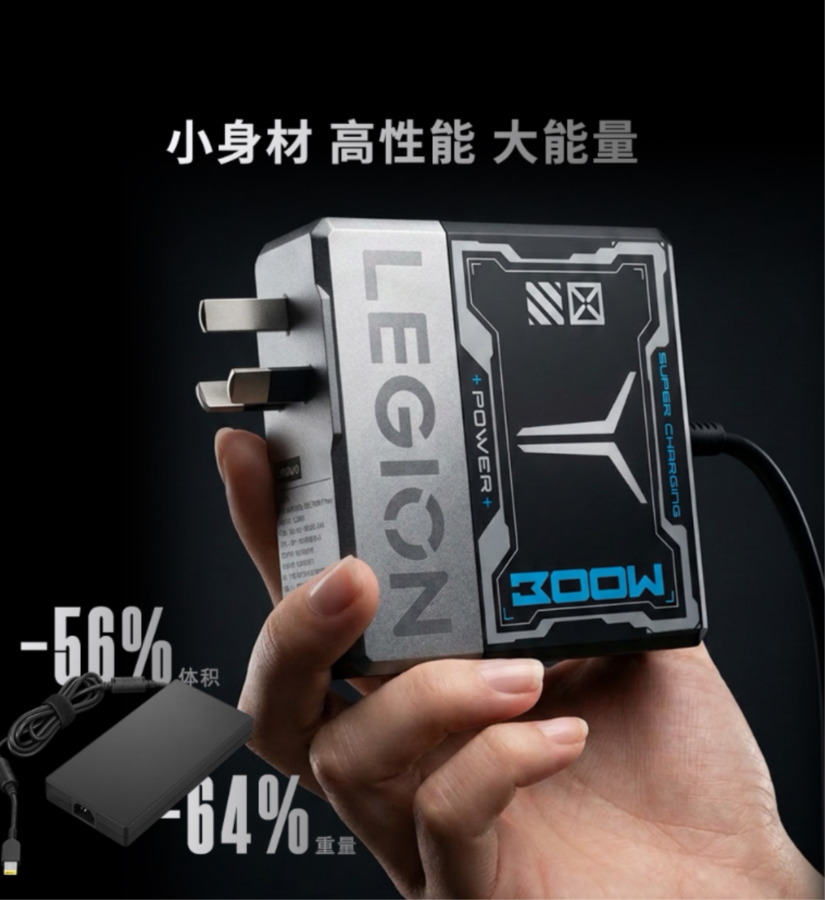 联想拯救者300W超级快充充电器氮化镓适配器笔记本电脑快充电源