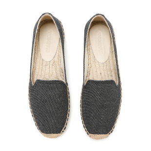 2026新款渔夫鞋厚底亚麻一脚蹬草编鞋子女夏季配裙子ins百搭小众