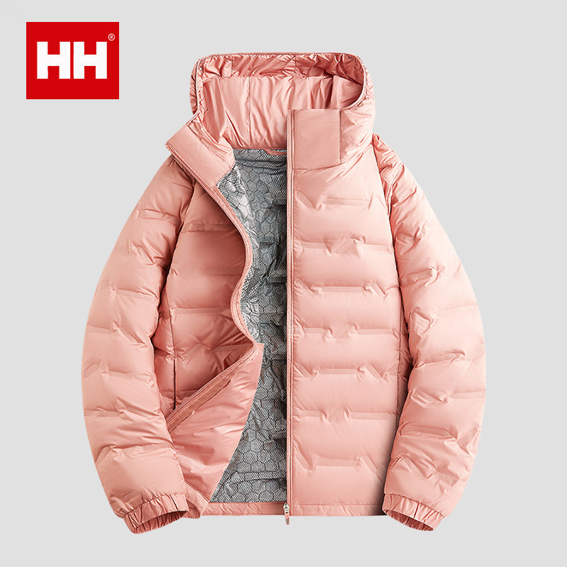 正品HH轻薄羽绒服女款2025年秋冬季新品保暖连帽立领鸭绒外套